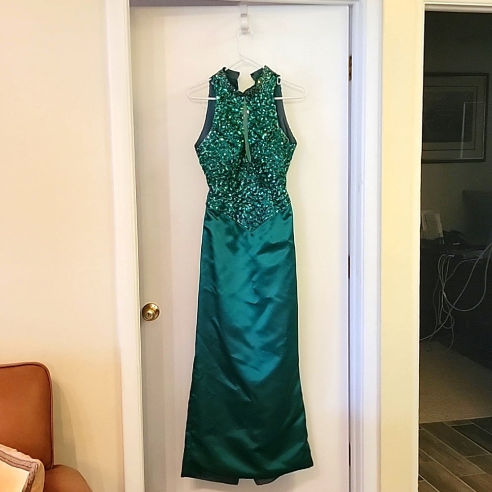 Formal gown sequines & satin